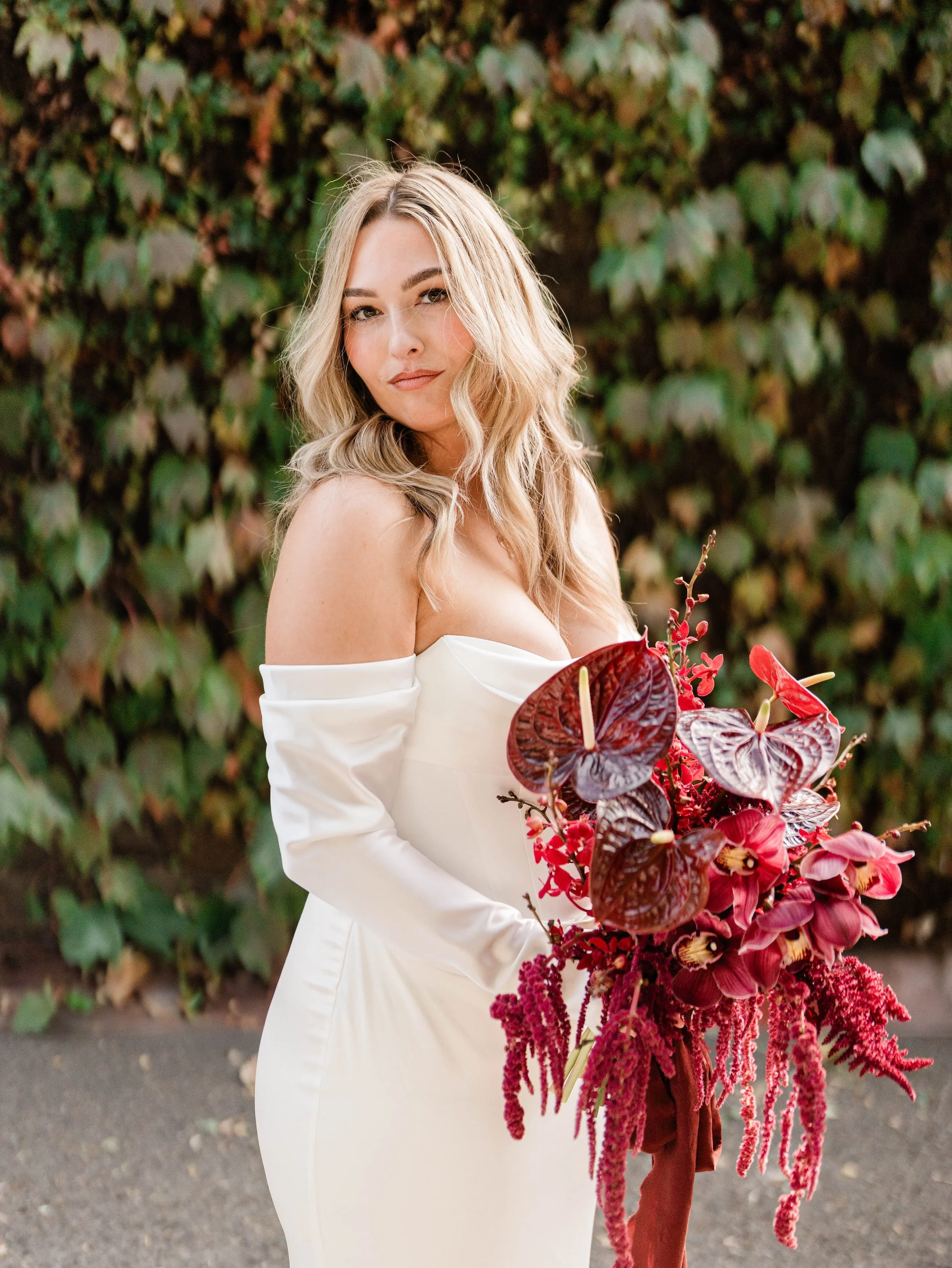 Burgundy bridal bouquet by Urban Marigold